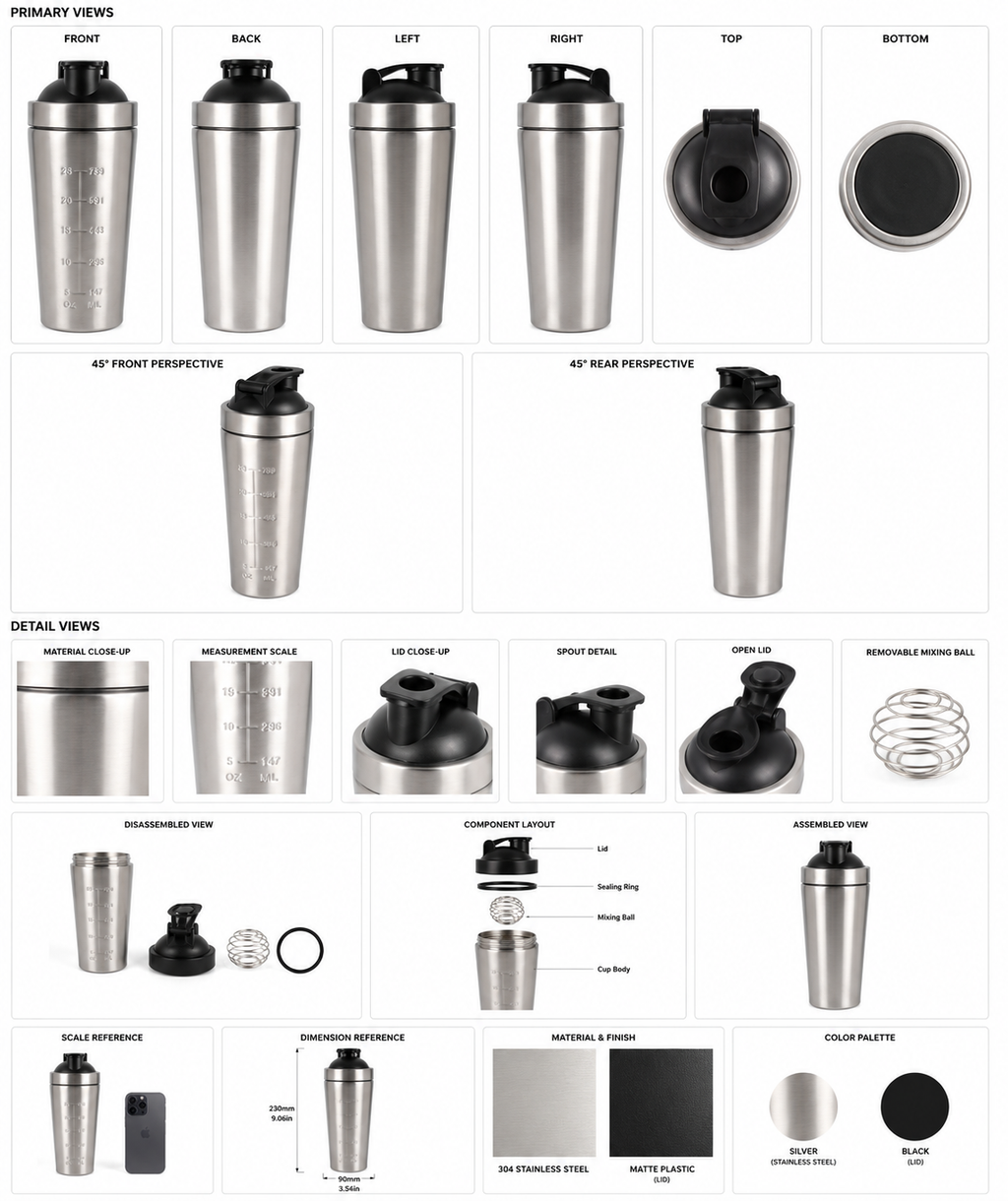 Elite Steel Protein Shaker