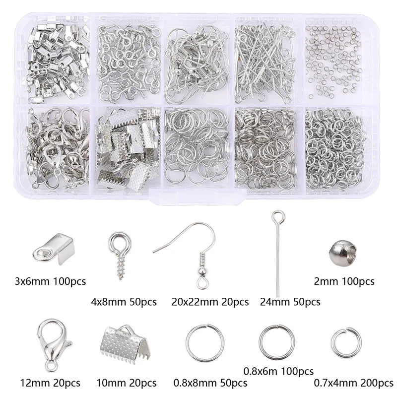 Jewelry Findings Set | Lobster Clasps, Jump Rings & Earring Hooks (DIY Kit) - 03