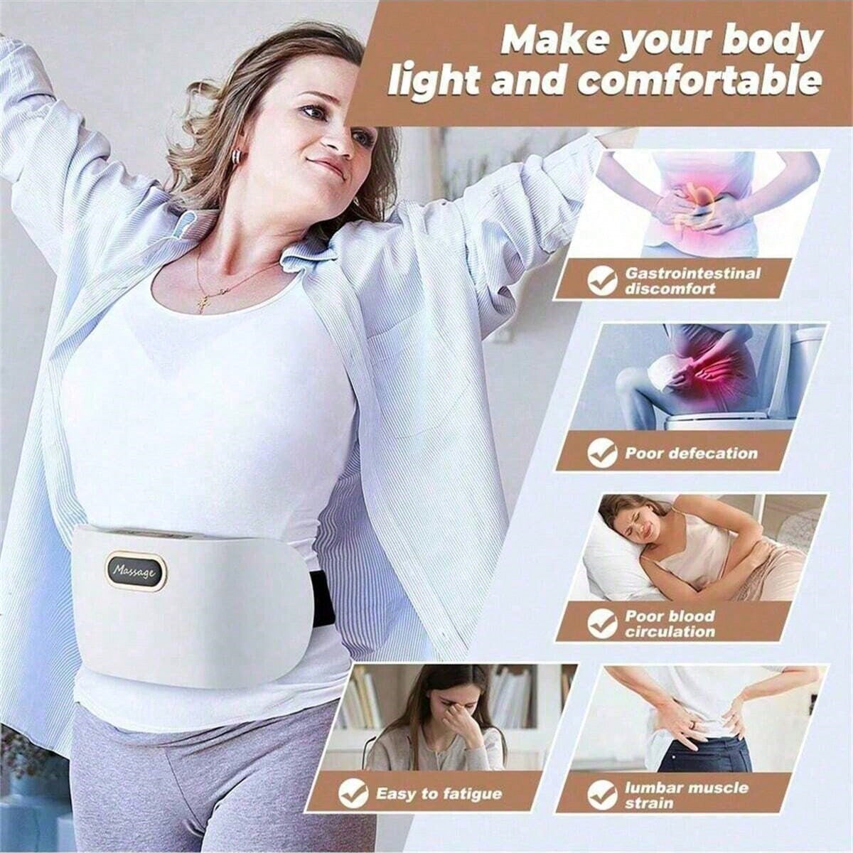 Electric Abdominal Massager - Deep Tissue Vibration for Belly & Knee Relief