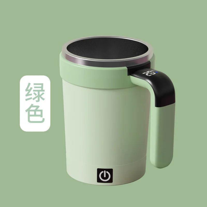 Magnetic Auto-Stirring Smart Mug | Portable Electric Coffee Cup & Shaker Tumbler - green