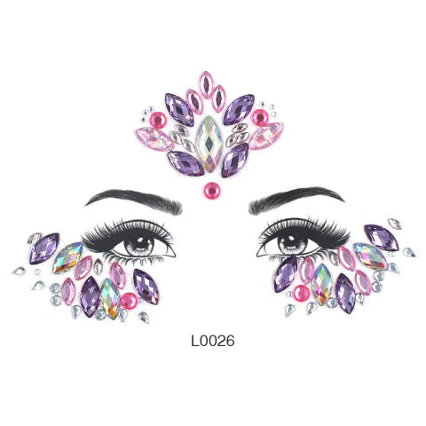 3D Crystal Face Jewel Stickers (Rhinestone Festival Gems)