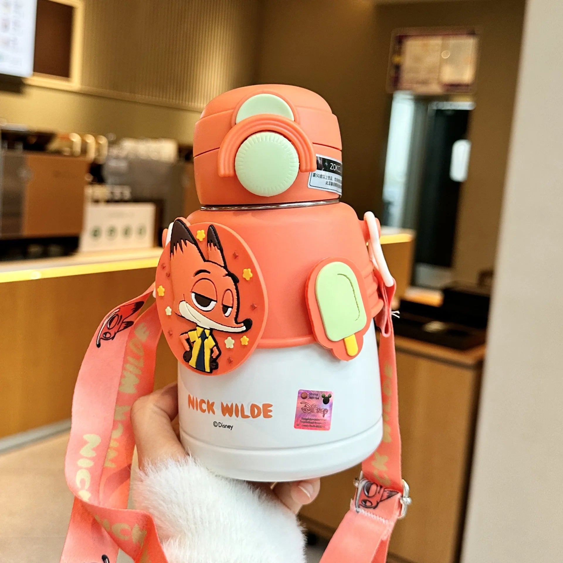 Cute Cartoon Couple Thermos Cup with Straw | Large-Capacity Insulated Travel Tumbler - 13.600ml，450-800ml