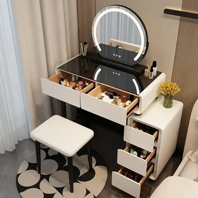 Modern Dressing Table with Mirror | Luxury Bedroom Vanity with Storage - 1