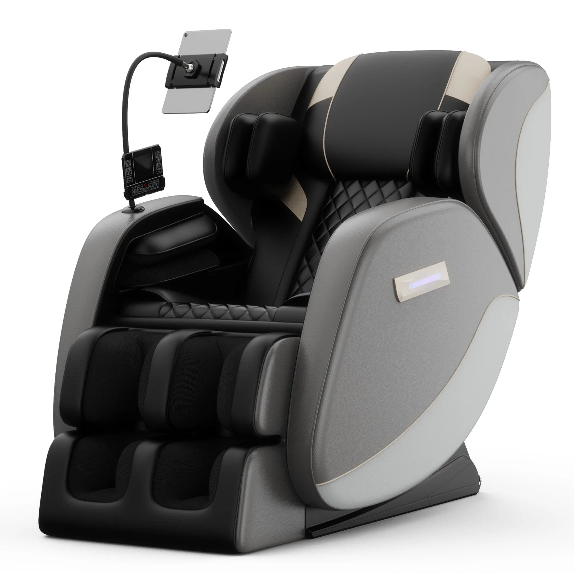 Zero-Gravity Full Body Massage Chair with Heat | Airbags, Foot Roller & Touchscreen - Gray