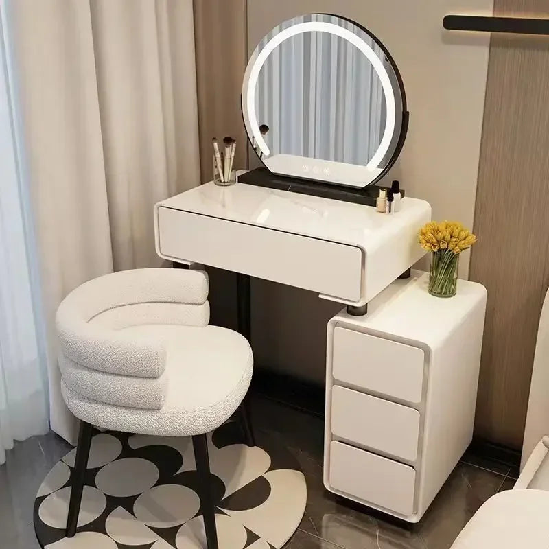 Modern Dressing Table with Mirror | Luxury Bedroom Vanity with Storage - 2