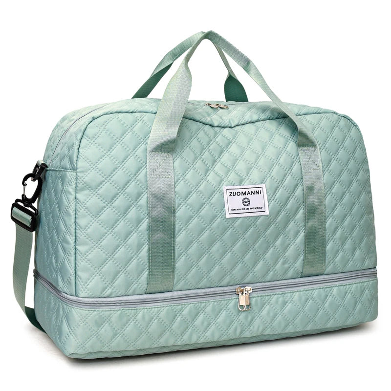 Travel Duffel Bag with Shoe Compartment | Multi-Function Gym & Weekend Luggage Bag - ZMN026-green