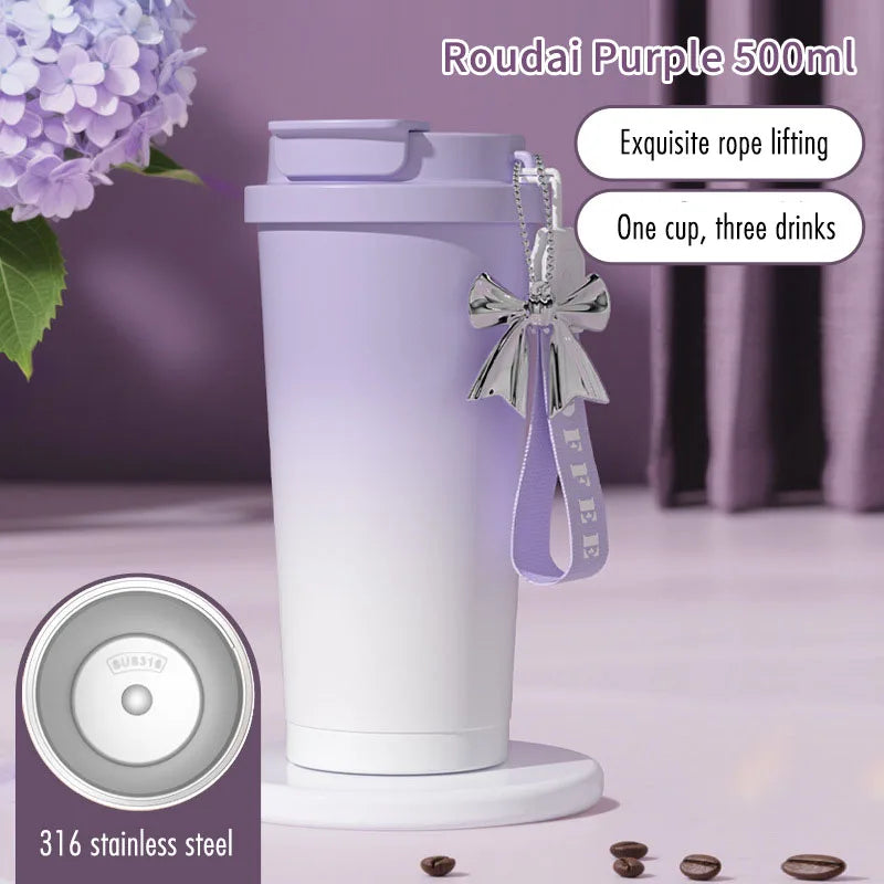 316 Stainless Steel Insulated Cup with Ceramic Inner | Leakproof Portable Coffee/Tea Tumbler - Purple