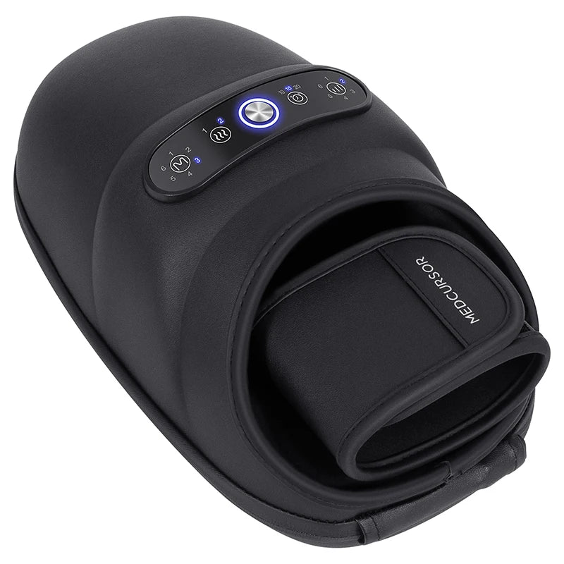 Rechargeable Hand Massager with Heat | Air Compression Palm Relaxation Device - black