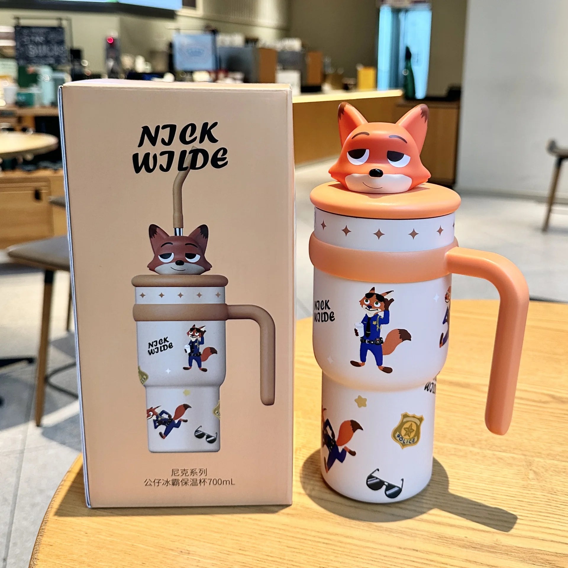 Cute Cartoon Couple Thermos Cup with Straw | Large-Capacity Insulated Travel Tumbler - 5.700ml，450-800ml