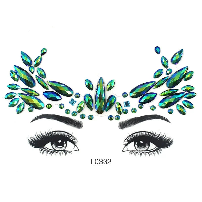 3D Crystal Face Jewel Stickers (Rhinestone Festival Gems)
