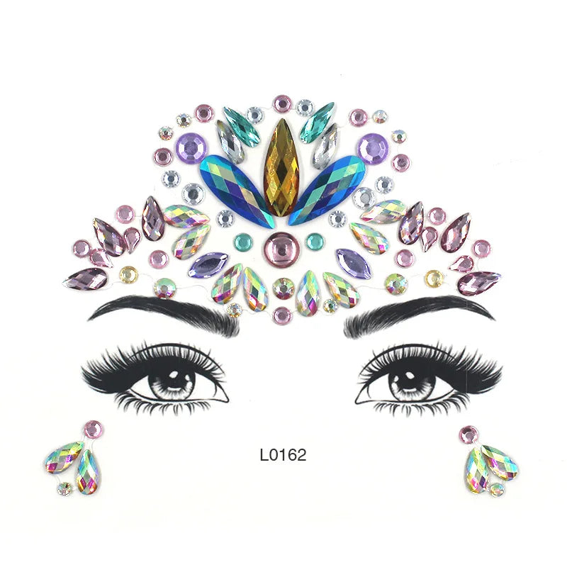 3D Crystal Face Jewel Stickers (Rhinestone Festival Gems)