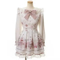 Japanese Gothic Lolita Dress Set | Bow Lace Ruffles Harajuku Y2K Mini Dress - 3708 White，M