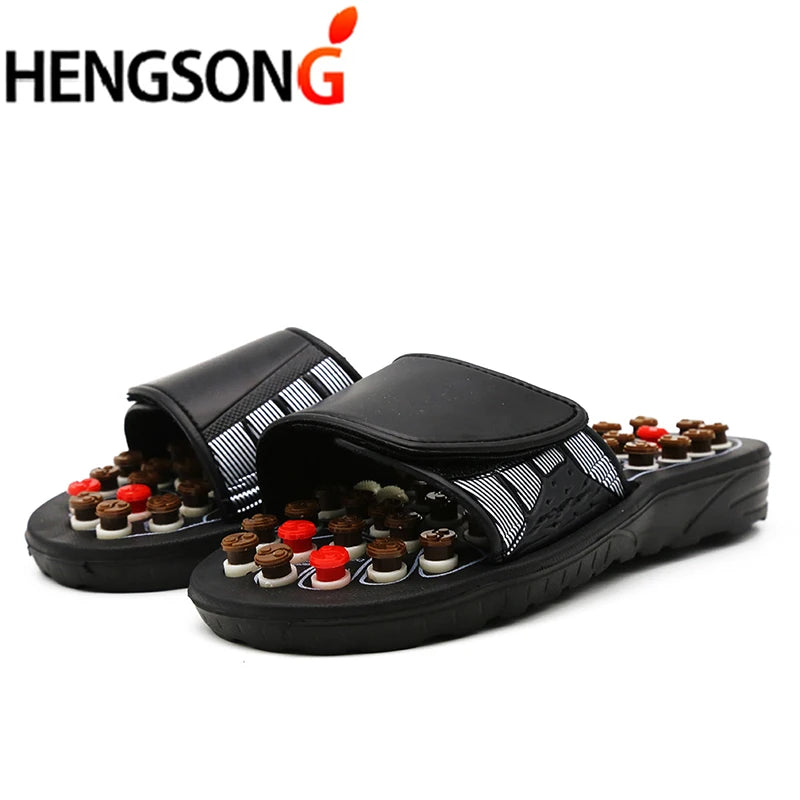 Acupressure-Style Massage Slippers | Unisex Home Flip Flops for Daily Comfort - Black，44-45