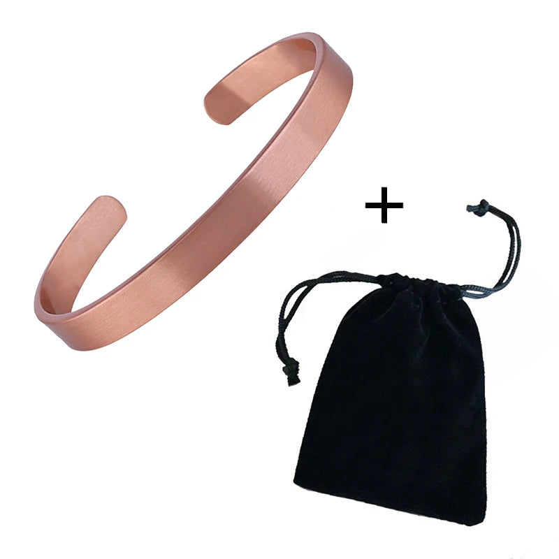 Pure Copper Jewelry Set | Bracelet, Cuff & Rings (Minimal Unisex Set) - CB7117S-02