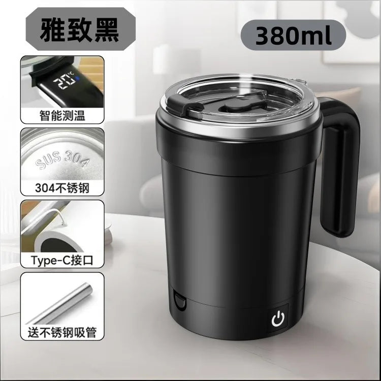 Magnetic Auto-Stirring Smart Mug | Portable Electric Coffee Cup & Shaker Tumbler - black