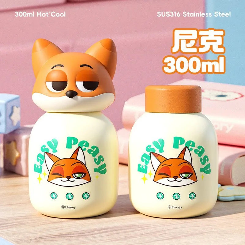 Cute Cartoon Couple Thermos Cup with Straw | Large-Capacity Insulated Travel Tumbler - 25.300ml，450-800ml