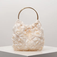 Rose Floral Tote Bag | Elegant Party & Wedding Guest Handbag - Beige