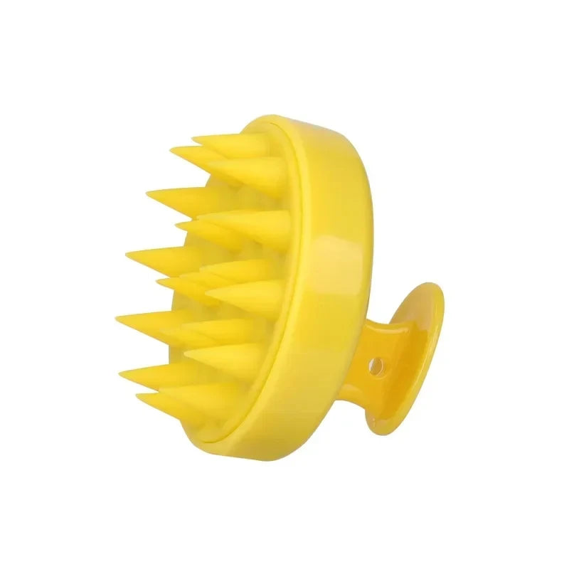 Silicone Scalp Massager Shampoo Brush | Easy Hair-Wash & Relaxing Scalp Brush - B-Yellow