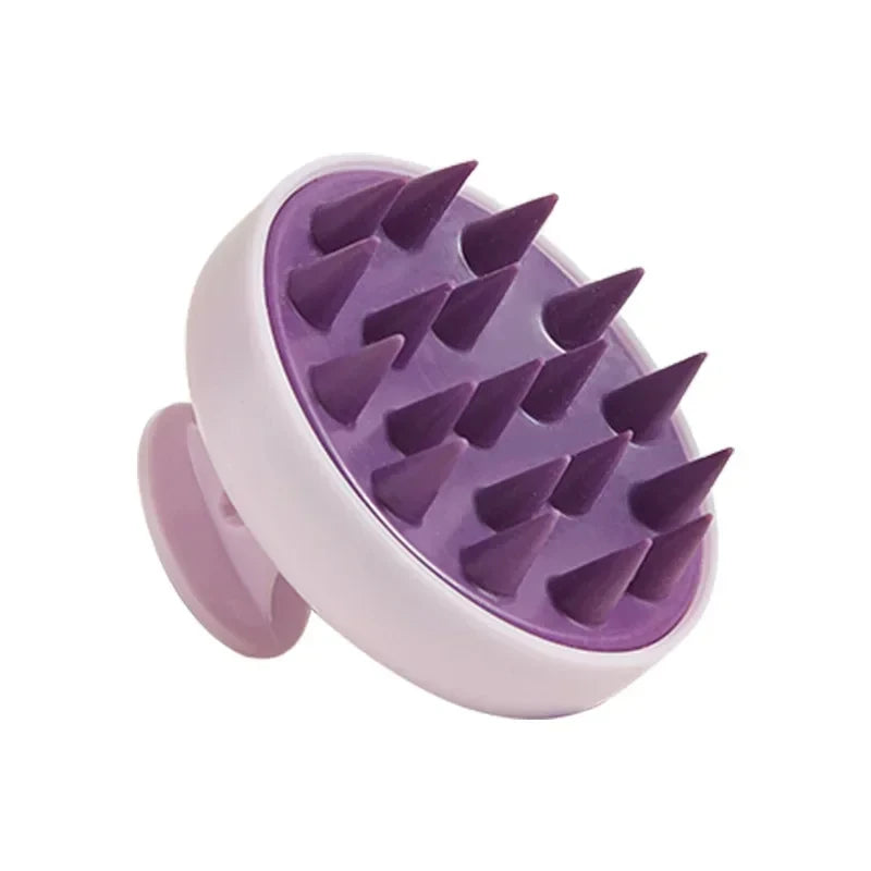 Silicone Scalp Massager Shampoo Brush | Easy Hair-Wash & Relaxing Scalp Brush - C-Purple