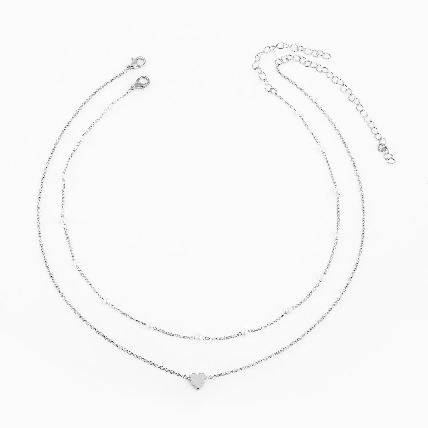 Layered Pearl Cross & Heart Pendant Necklace (Gold-Tone) - 77595