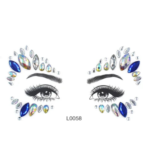 3D Crystal Face Jewel Stickers (Rhinestone Festival Gems)