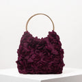 Rose Floral Tote Bag | Elegant Party & Wedding Guest Handbag - Burgundy