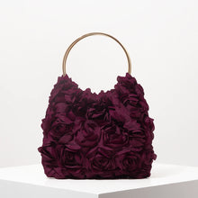 Rose Floral Tote Bag | Elegant Party & Wedding Guest Handbag - Burgundy