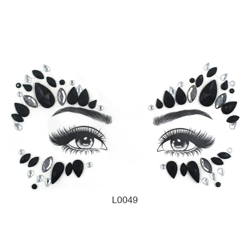 3D Crystal Face Jewel Stickers (Rhinestone Festival Gems)
