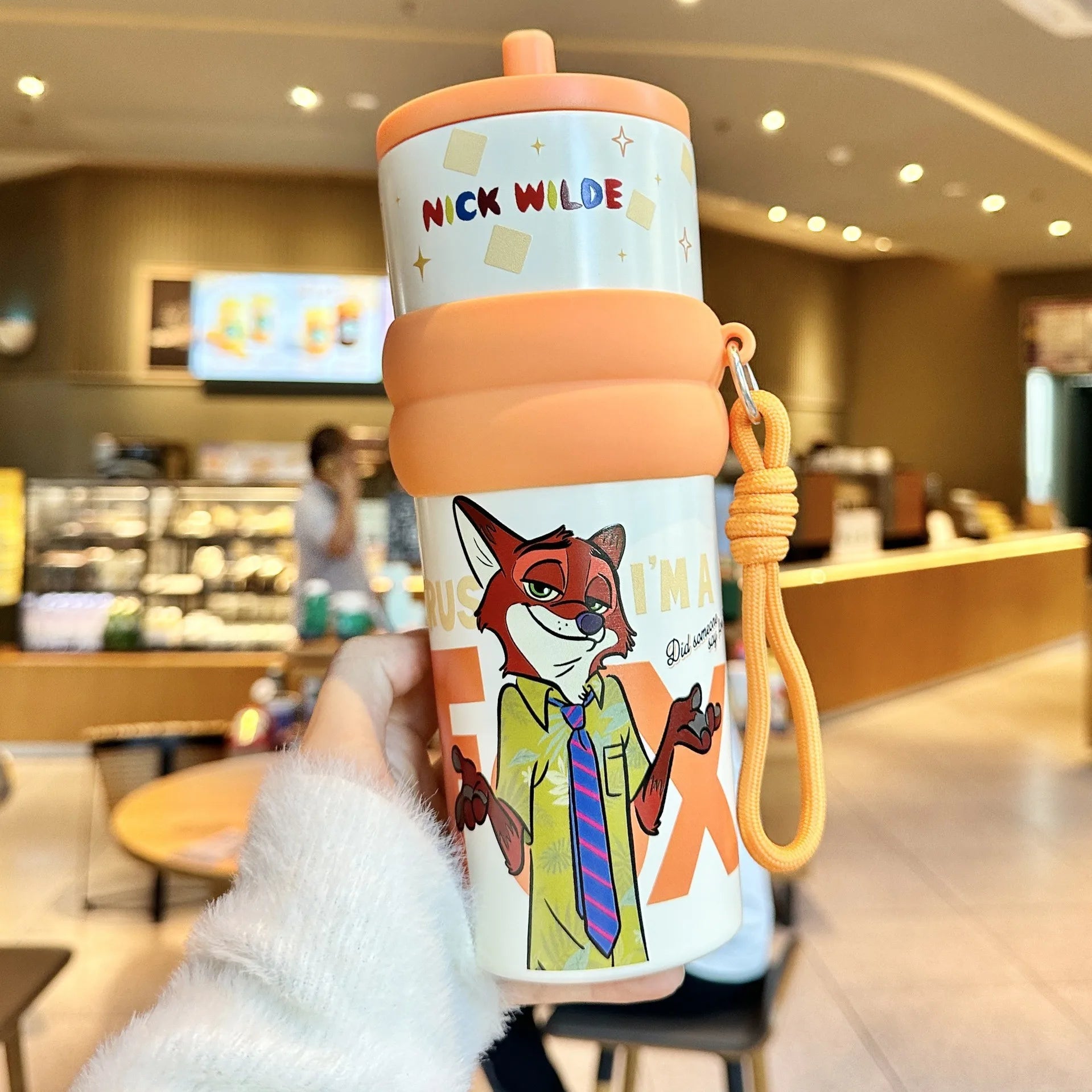 Cute Cartoon Couple Thermos Cup with Straw | Large-Capacity Insulated Travel Tumbler - 6.720ml，450-800ml