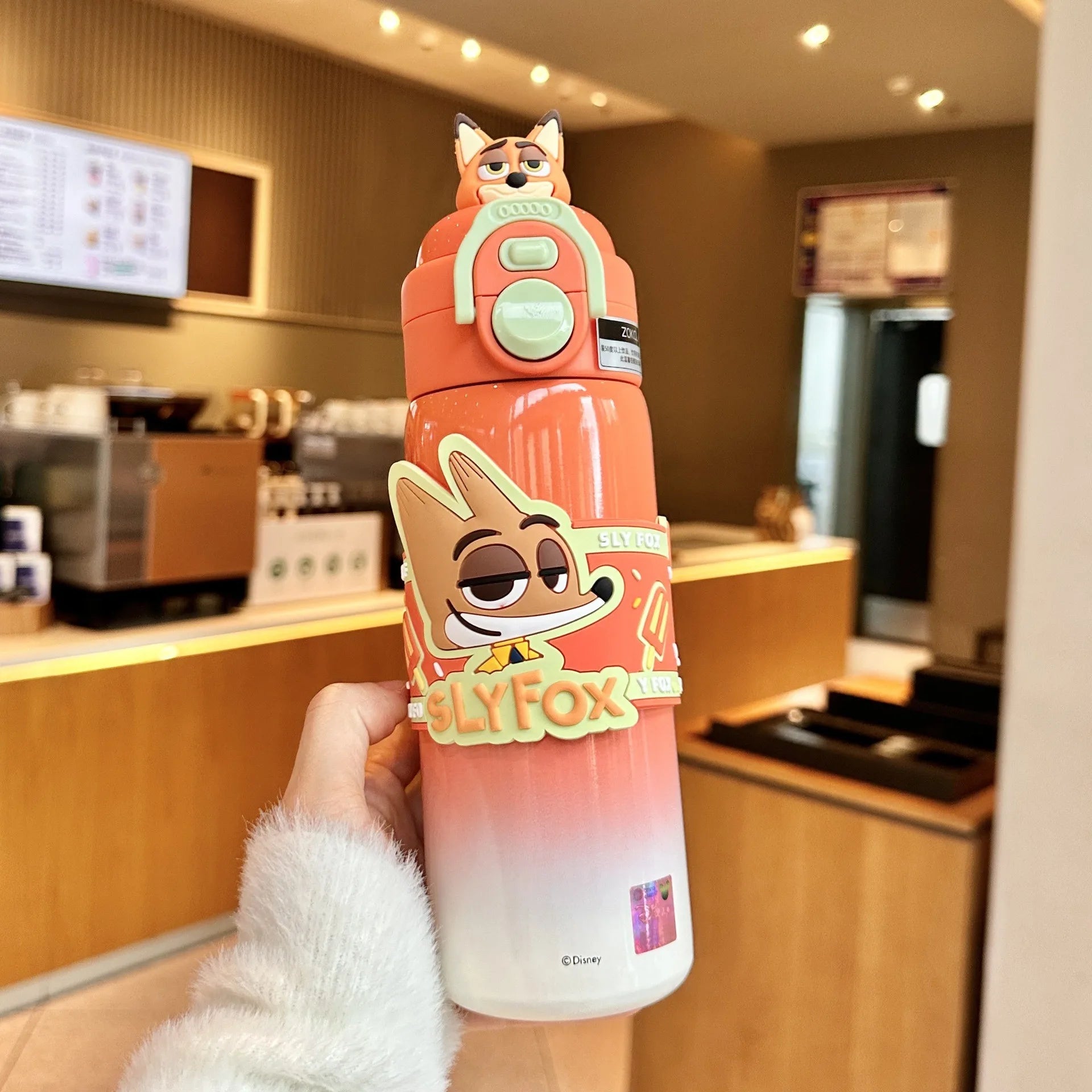 Cute Cartoon Couple Thermos Cup with Straw | Large-Capacity Insulated Travel Tumbler - 12.500ml，450-800ml