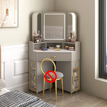 Corner Solid Wood Dressing Table | Triangle Vanity with Storage Combination - 0.7m E