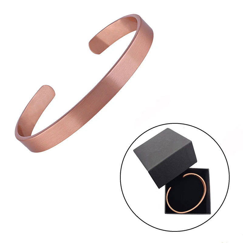 Pure Copper Jewelry Set | Bracelet, Cuff & Rings (Minimal Unisex Set) - CB7117S-04