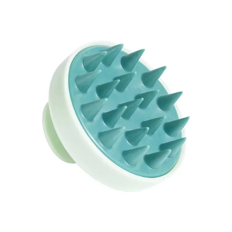 Silicone Scalp Massager Shampoo Brush | Easy Hair-Wash & Relaxing Scalp Brush - C-Green