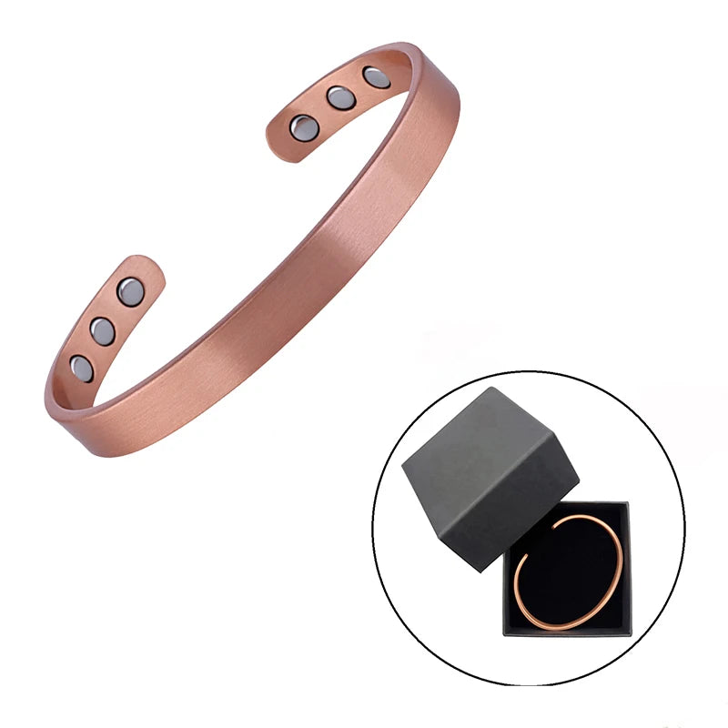 Pure Copper Jewelry Set | Bracelet, Cuff & Rings (Minimal Unisex Set) - CB7117S-05