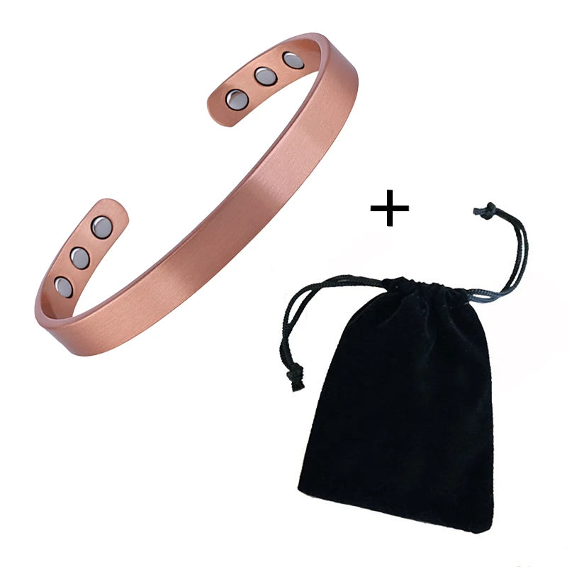 Pure Copper Jewelry Set | Bracelet, Cuff & Rings (Minimal Unisex Set) - CB7117S-03