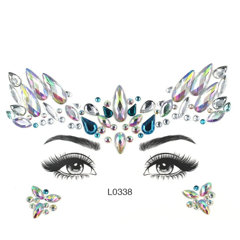 3D Crystal Face Jewel Stickers (Rhinestone Festival Gems)