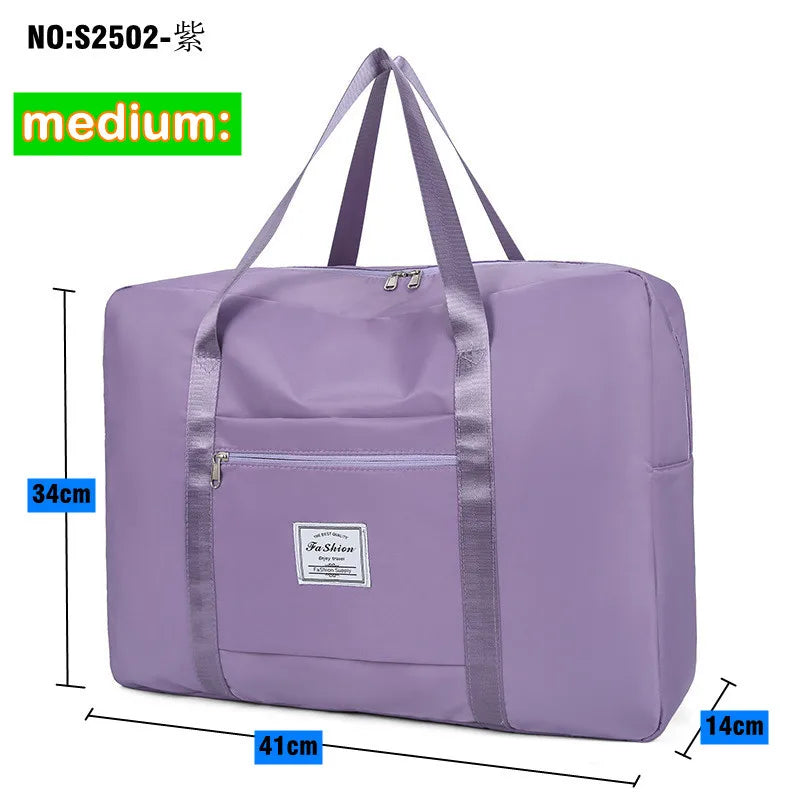 Foldable Extra-Large Nylon Moving & Travel Storage Bag (Zippered) - Purple / M
