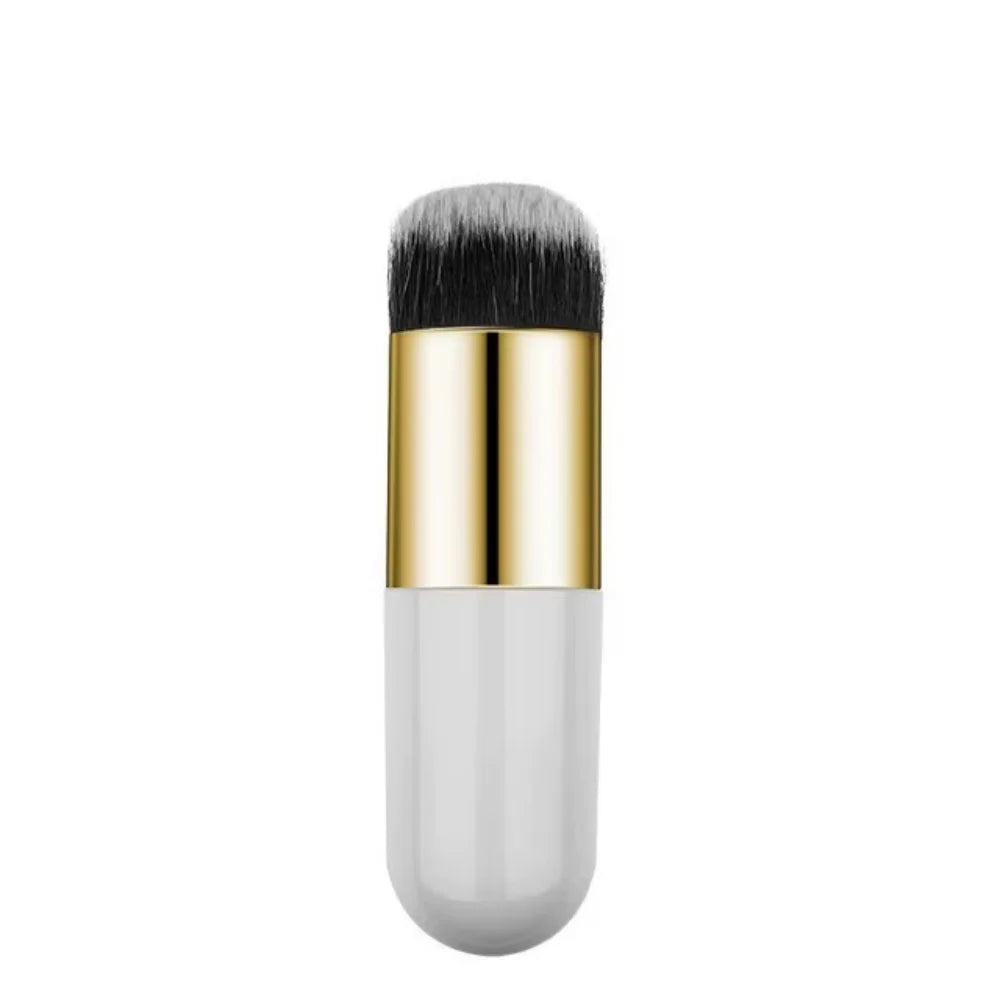 Traceless Foundation Brush Set | No-Streak Base & Blush Makeup Brushes - white and gold