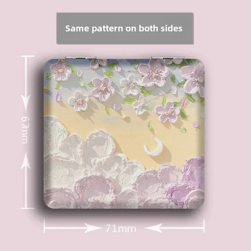 European Retro Handheld Mirror | Baroque Oval Vanity Mirror (Gold Tone) - Double-sided mirror