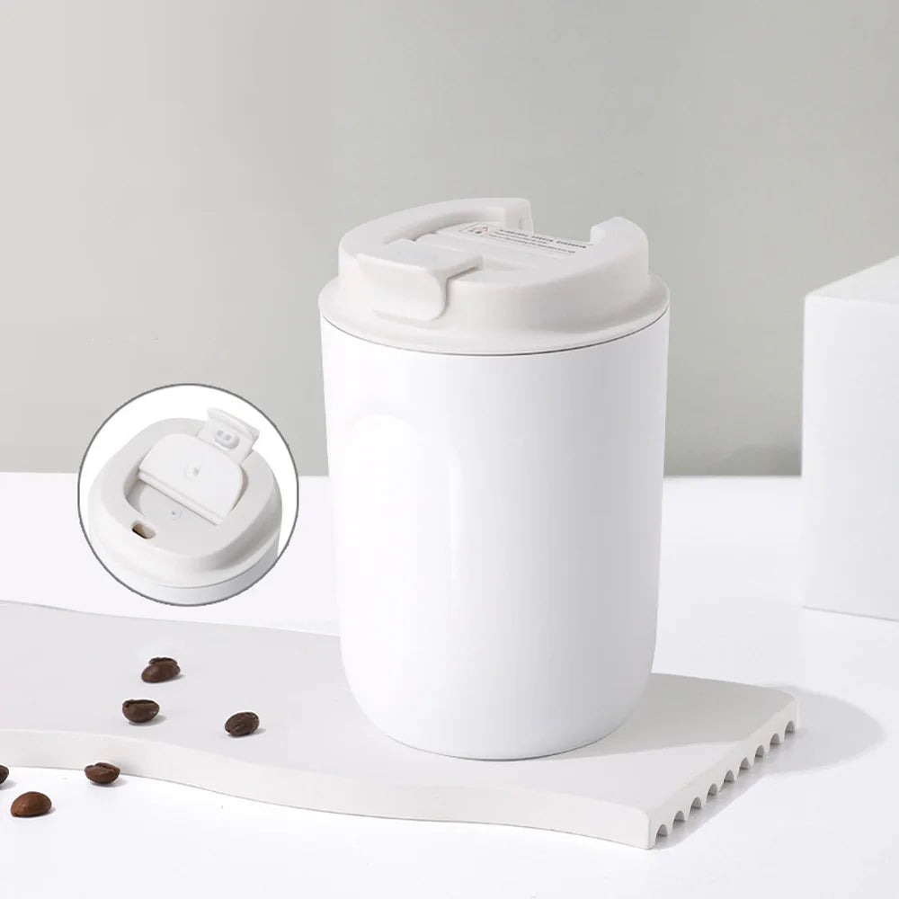 Mini Insulated Coffee Mug | 304 Stainless Steel Vacuum Thermos Travel Cup (Hot/Cold) - White Cup，220ML