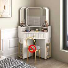 Corner Solid Wood Dressing Table | Triangle Vanity with Storage Combination - 0.7m F