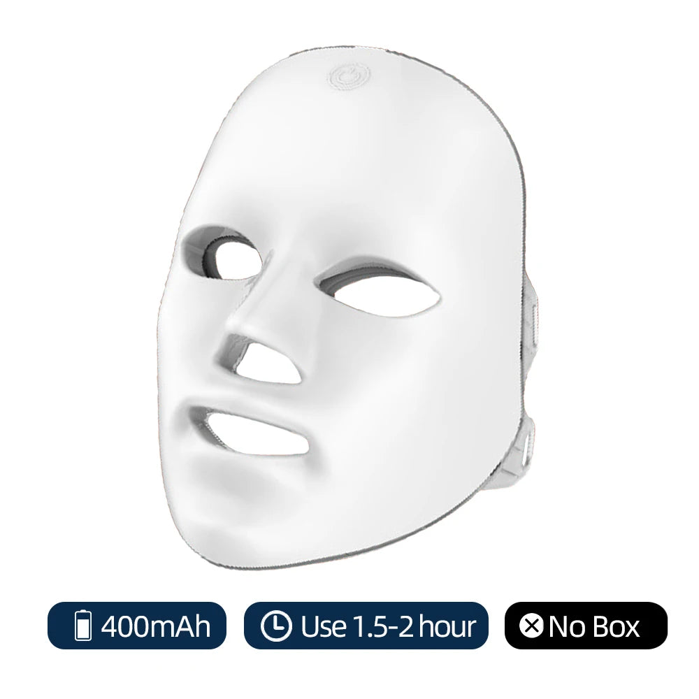 Rechargeable 7‑Color LED Skincare Face Mask (At‑Home Use) - 400Mah No Box
