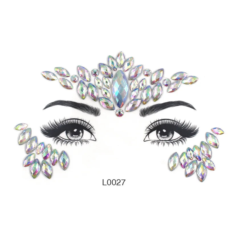 3D Crystal Face Jewel Stickers (Rhinestone Festival Gems)