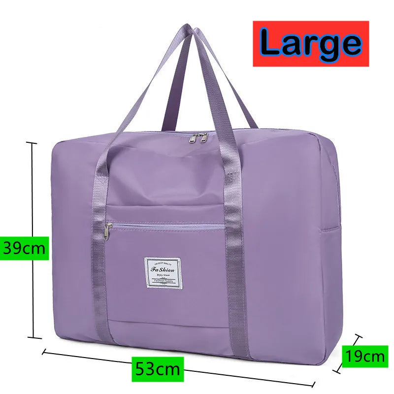 Foldable Extra-Large Nylon Moving & Travel Storage Bag (Zippered) - Purple / L