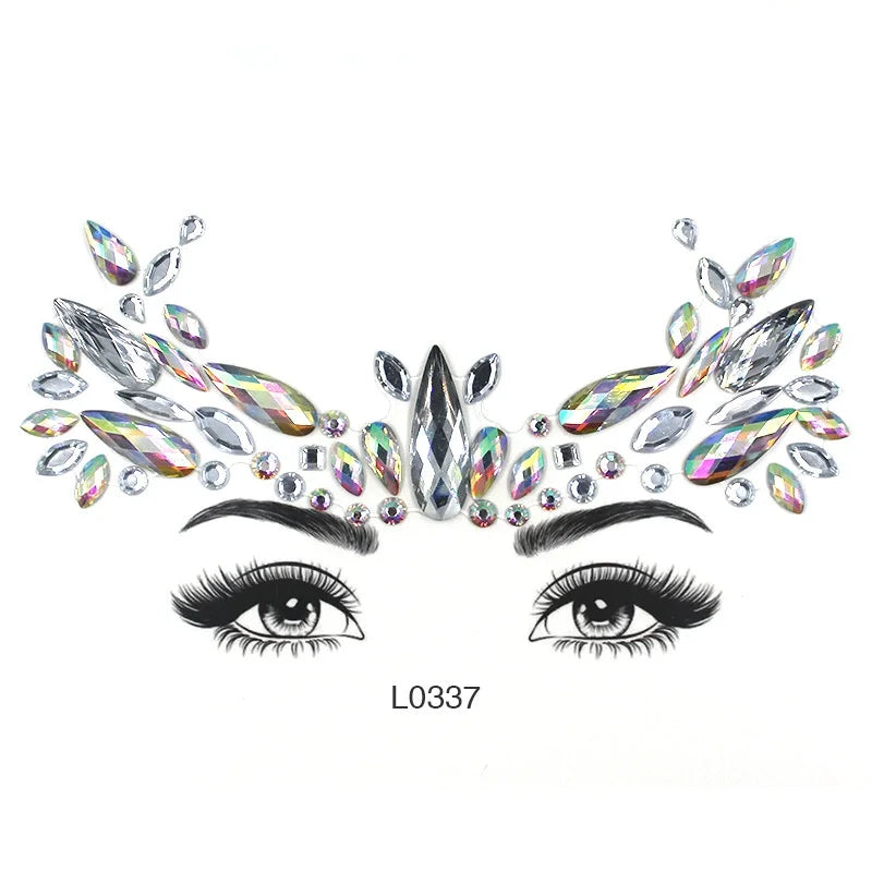3D Crystal Face Jewel Stickers (Rhinestone Festival Gems)