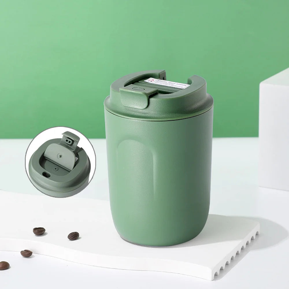 Mini Insulated Coffee Mug | 304 Stainless Steel Vacuum Thermos Travel Cup (Hot/Cold) - Green Bottle，220ML