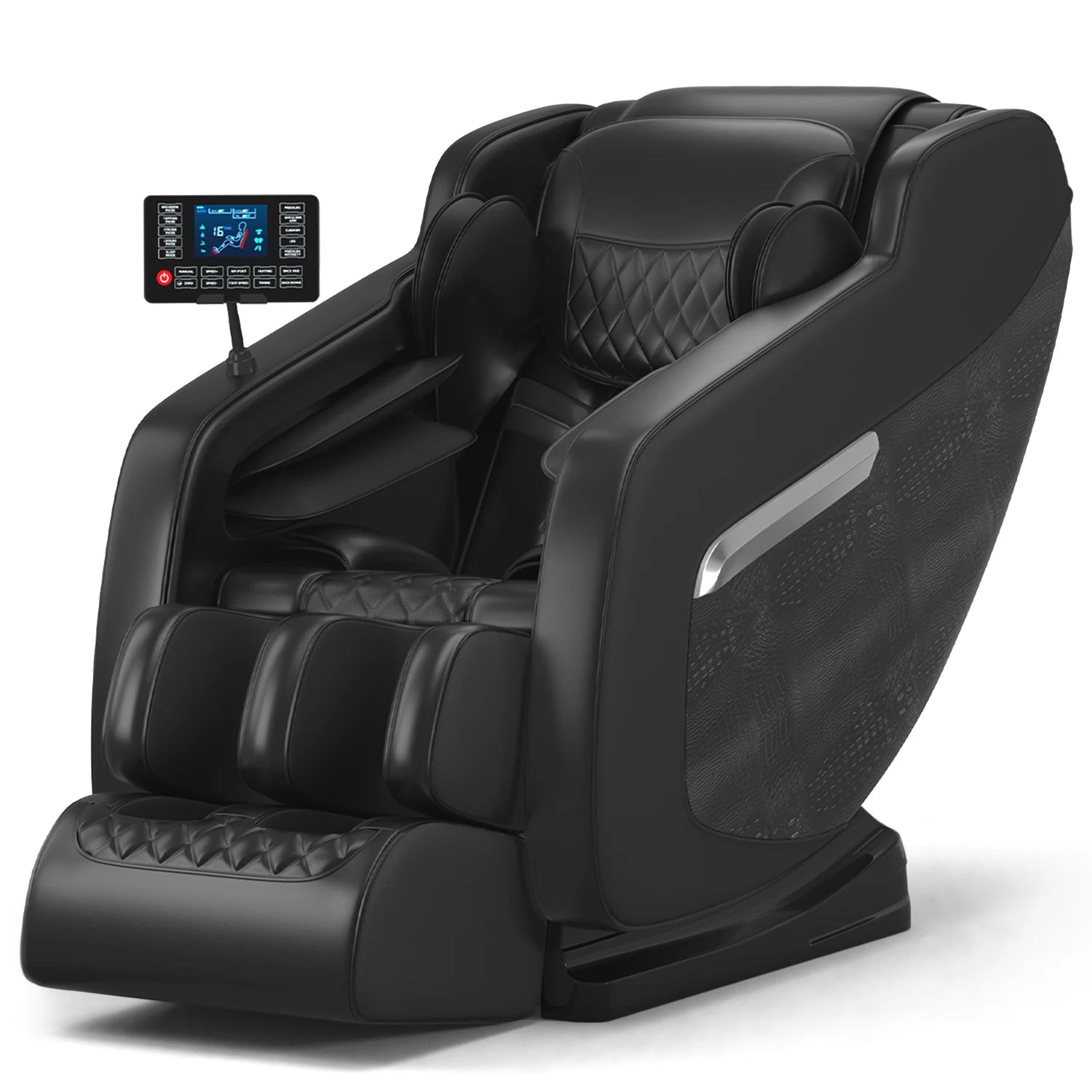 4D Zero-Gravity Massage Chair with Heat | Airbag Recliner + Bluetooth Music - black