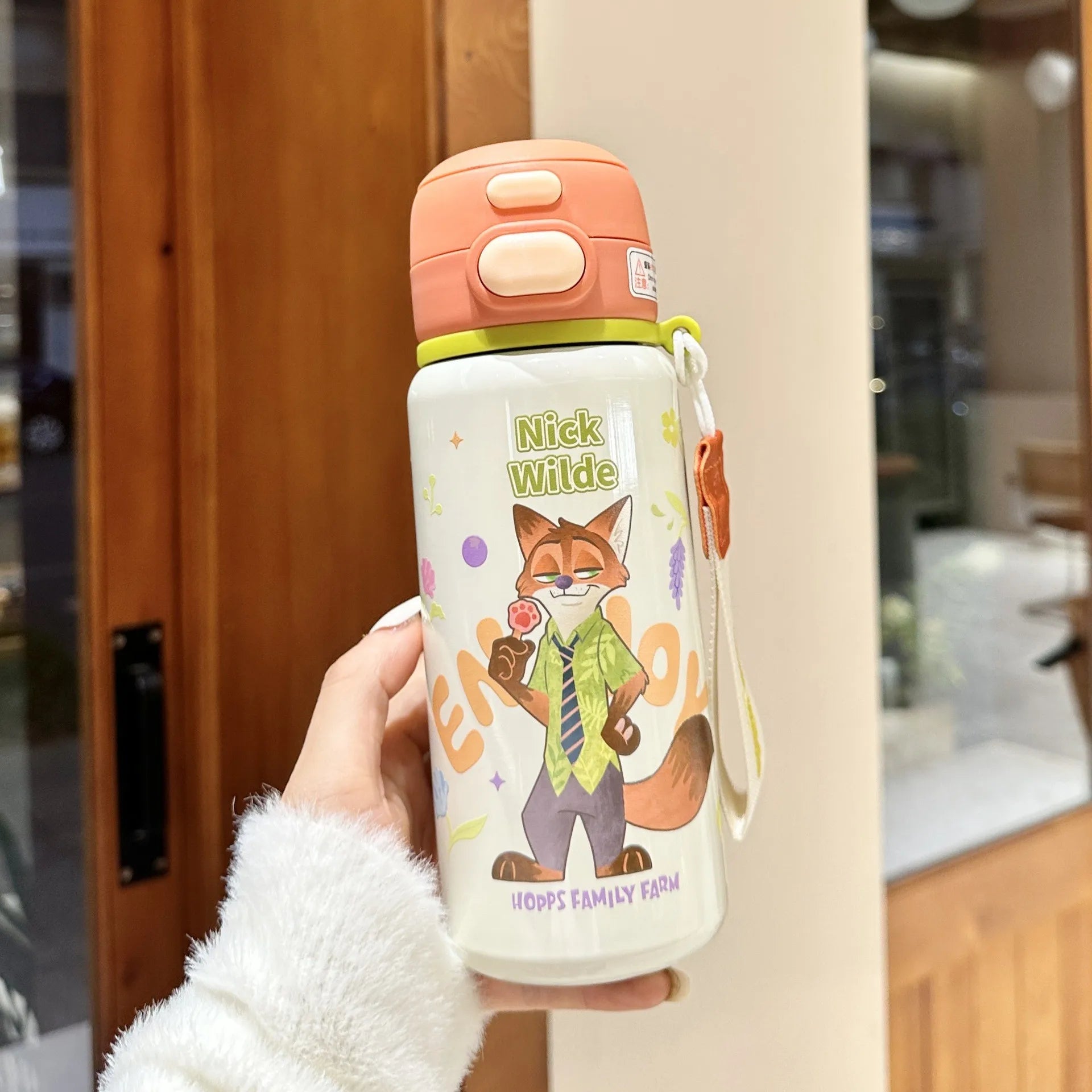Cute Cartoon Couple Thermos Cup with Straw | Large-Capacity Insulated Travel Tumbler - 3.500ml，450-800ml