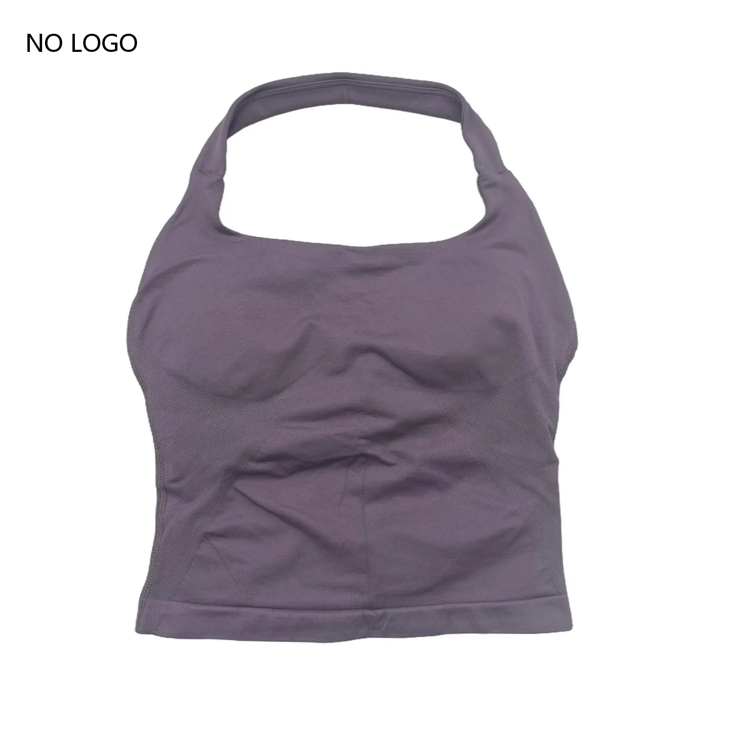 Halter Backless Sports Bra | Impact Workout Bra & Yoga Tank-Style Top - Mushroom，XS