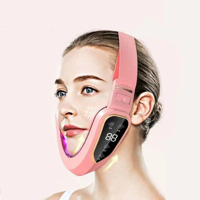 12-Gear V-Line Facial Lifting Massager | Electric Vibration Face Sculpting Tool - Pink